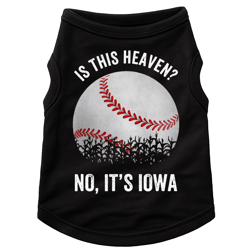 Is This Heaven No Its Iowa Vintage Baseball Corn Fields Doggie Tank