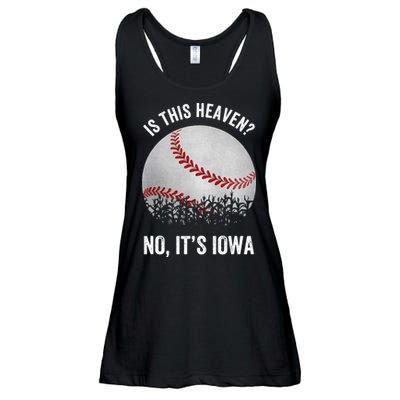 Is This Heaven No Its Iowa Vintage Baseball Corn Fields Ladies Essential Flowy Tank