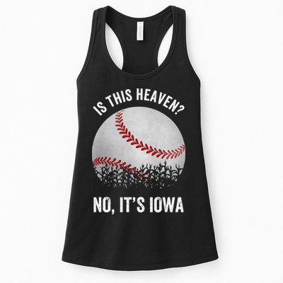 Is This Heaven No Its Iowa Vintage Baseball Corn Fields Womens Tank Top