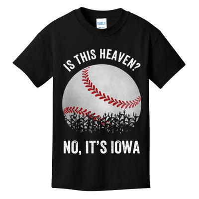 Is This Heaven No Its Iowa Vintage Baseball Corn Fields Kids T-Shirt