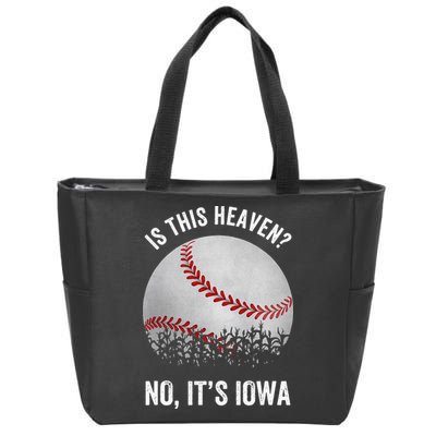 Is This Heaven No Its Iowa Vintage Baseball Corn Fields Zip Tote Bag