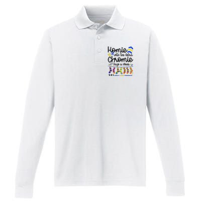 Im The Homie With Extra Chromie 321 Down Syndrome T21 Squad Performance Long Sleeve Polo