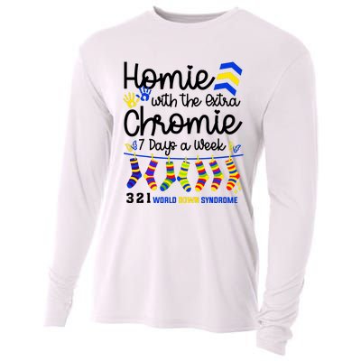 Im The Homie With Extra Chromie 321 Down Syndrome T21 Squad Cooling Performance Long Sleeve Crew