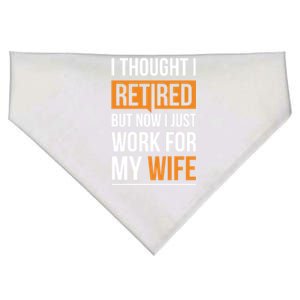 I Thought I Retired But Now I Just Work For My Wife Gift USA-Made Doggie Bandana