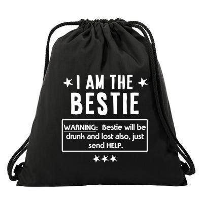 Ing Tee If Lost Or Drunk Return To I Am The Bestie Funny Gift Drawstring Bag