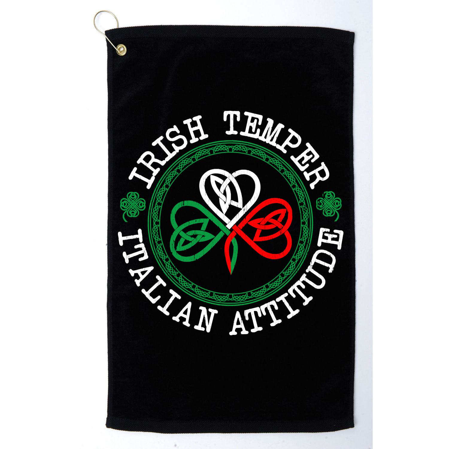 Irish Temper Italian Attitude Shamrock Italy Flag Pattys Day Golf Towel