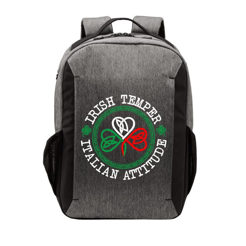 Irish Temper Italian Attitude Shamrock Italy Flag Pattys Day Vector Backpack