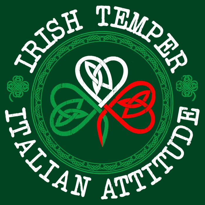 Irish Temper Italian Attitude Shamrock Italy Flag Pattys Day Cooling Performance Crew T-Shirt