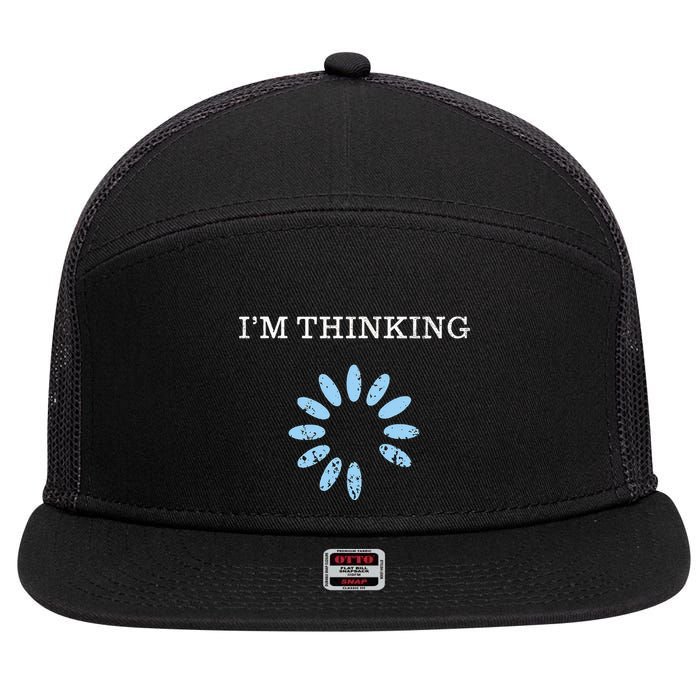 IM Thinking It Nerd Geeks Programmers 7 Panel Mesh Trucker Snapback Hat
