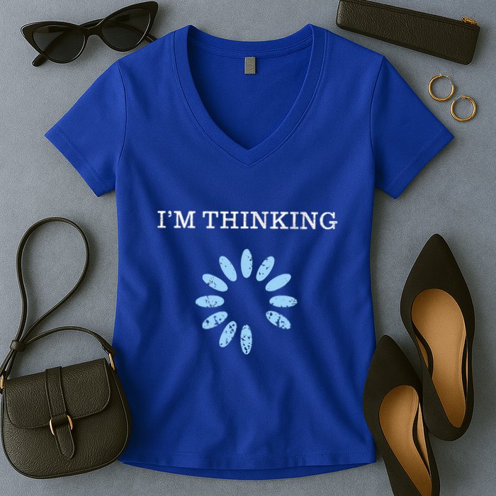IM Thinking It Nerd Geeks Programmers Women's V-Neck T-Shirt