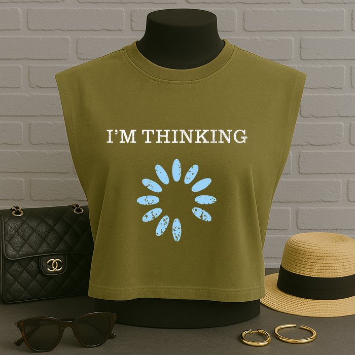 IM Thinking It Nerd Geeks Programmers Garment-Dyed Women's Muscle Tee