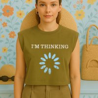 IM Thinking It Nerd Geeks Programmers Garment-Dyed Women's Muscle Tee