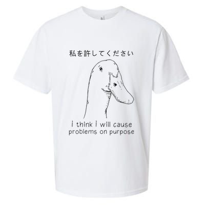 I Think I Will Cause Problems On Purpose Funny Goose Sueded Cloud Jersey T-Shirt