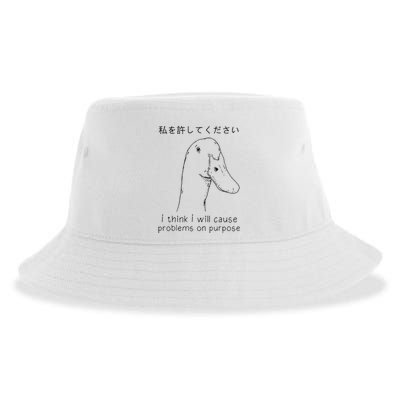 I Think I Will Cause Problems On Purpose Funny Goose Sustainable Bucket Hat