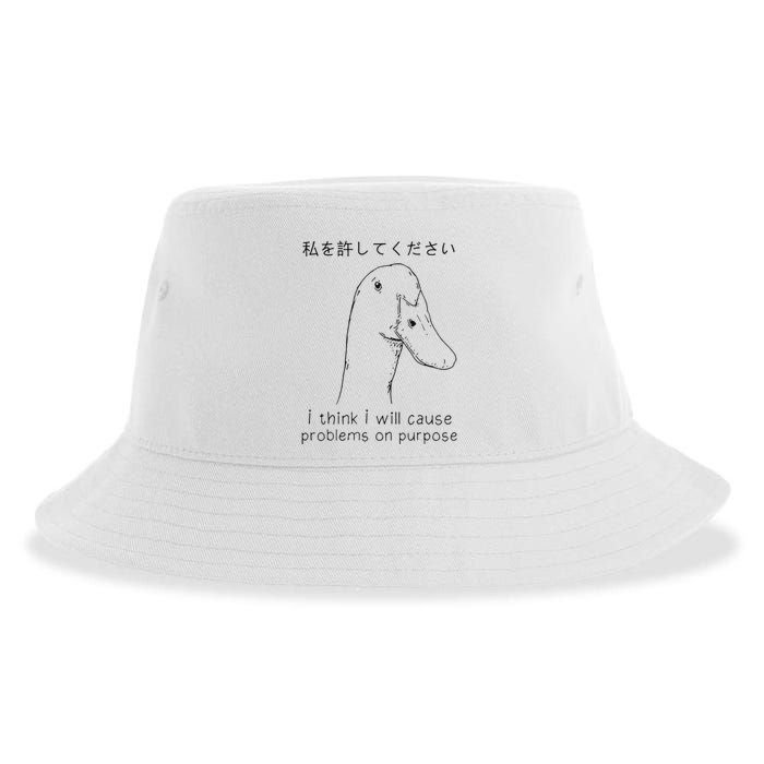 I Think I Will Cause Problems On Purpose Funny Goose Sustainable Bucket Hat