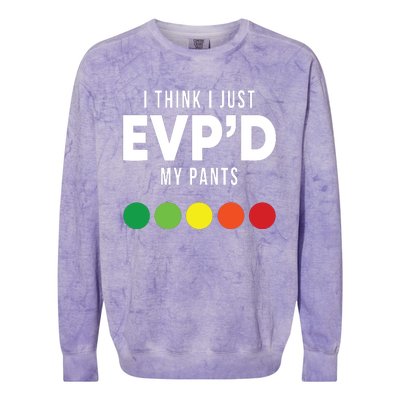 I Think I Just Evpd My Pants Funny Evp Ghost Hunting Hunter Colorblast Crewneck Sweatshirt