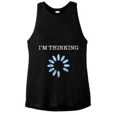 Im Thinking It Nerd Geeks Programmers Ladies PosiCharge Tri-Blend Wicking Tank