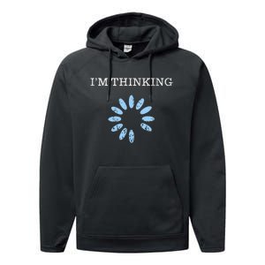 Im Thinking It Nerd Geeks Programmers Performance Fleece Hoodie