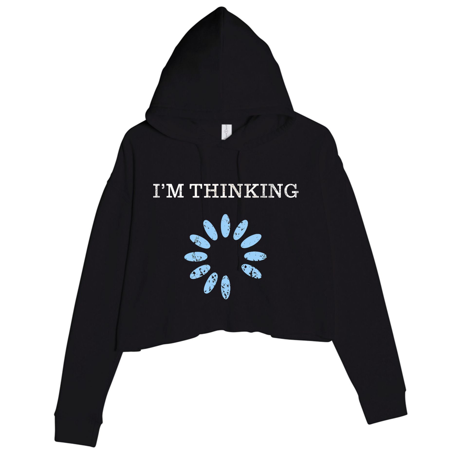 Im Thinking It Nerd Geeks Programmers Crop Fleece Hoodie