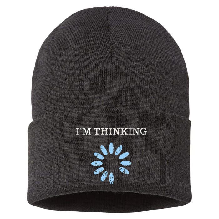 Im Thinking It Nerd Geeks Programmers Sustainable Knit Beanie