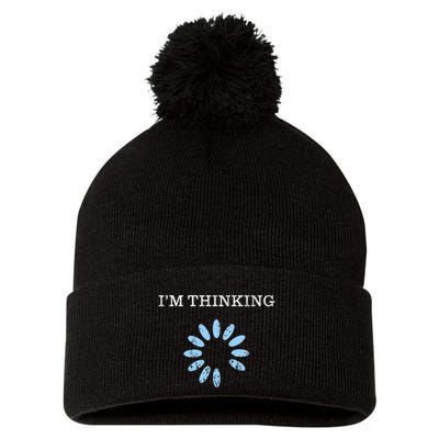 Im Thinking It Nerd Geeks Programmers Pom Pom 12in Knit Beanie