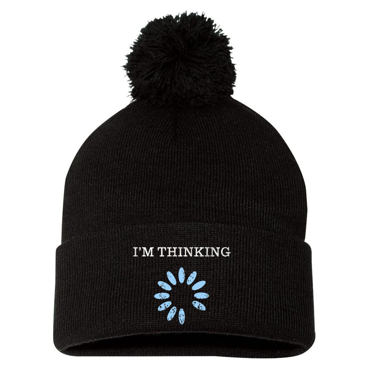 Im Thinking It Nerd Geeks Programmers Pom Pom 12in Knit Beanie