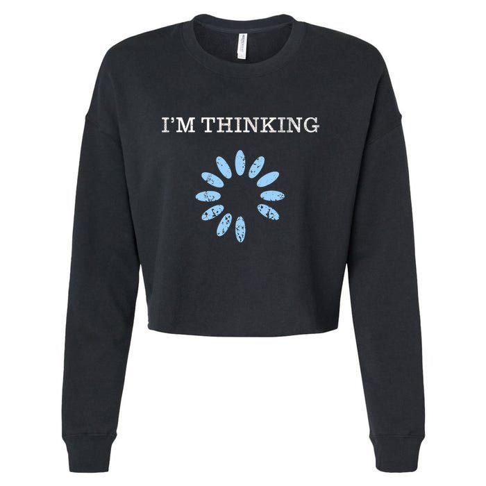 Im Thinking It Nerd Geeks Programmers Cropped Pullover Crew