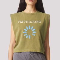 Im Thinking It Nerd Geeks Programmers Garment-Dyed Women's Muscle Tee