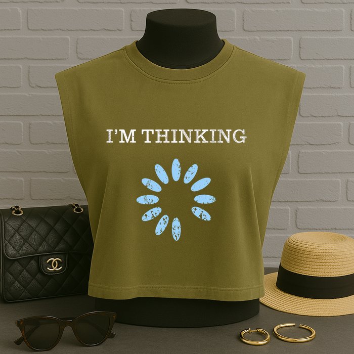 Im Thinking It Nerd Geeks Programmers Garment-Dyed Women's Muscle Tee