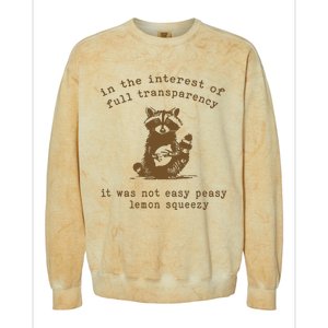 In The Insterest Of Full Transparency Funny Retro 90 Raccoon Colorblast Crewneck Sweatshirt