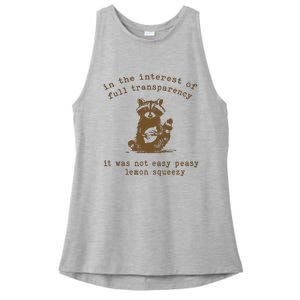 In The Insterest Of Full Transparency Funny Retro 90 Raccoon Ladies PosiCharge Tri-Blend Wicking Tank