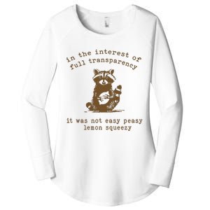 In The Insterest Of Full Transparency Funny Retro 90 Raccoon Women's Perfect Tri Tunic Long Sleeve Shirt