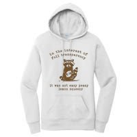 In The Insterest Of Full Transparency Funny Retro 90 Raccoon Women's Pullover Hoodie