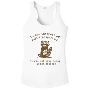 In The Insterest Of Full Transparency Funny Retro 90 Raccoon Ladies PosiCharge Competitor Racerback Tank