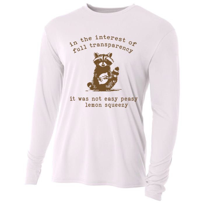 In The Insterest Of Full Transparency Funny Retro 90 Raccoon Cooling Performance Long Sleeve Crew