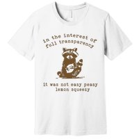 In The Insterest Of Full Transparency Funny Retro 90 Raccoon Premium T-Shirt