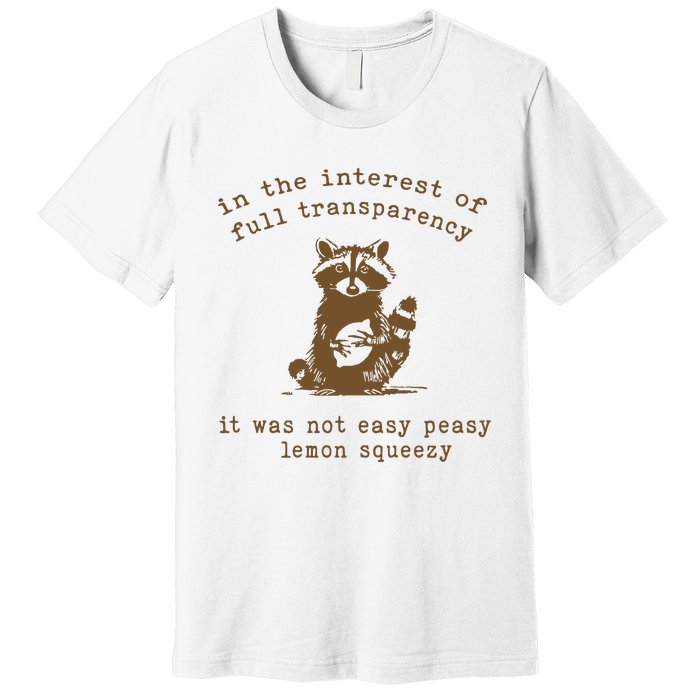 In The Insterest Of Full Transparency Funny Retro 90 Raccoon Premium T-Shirt