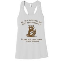 In The Insterest Of Full Transparency Funny Retro 90 Raccoon Women's Racerback Tank