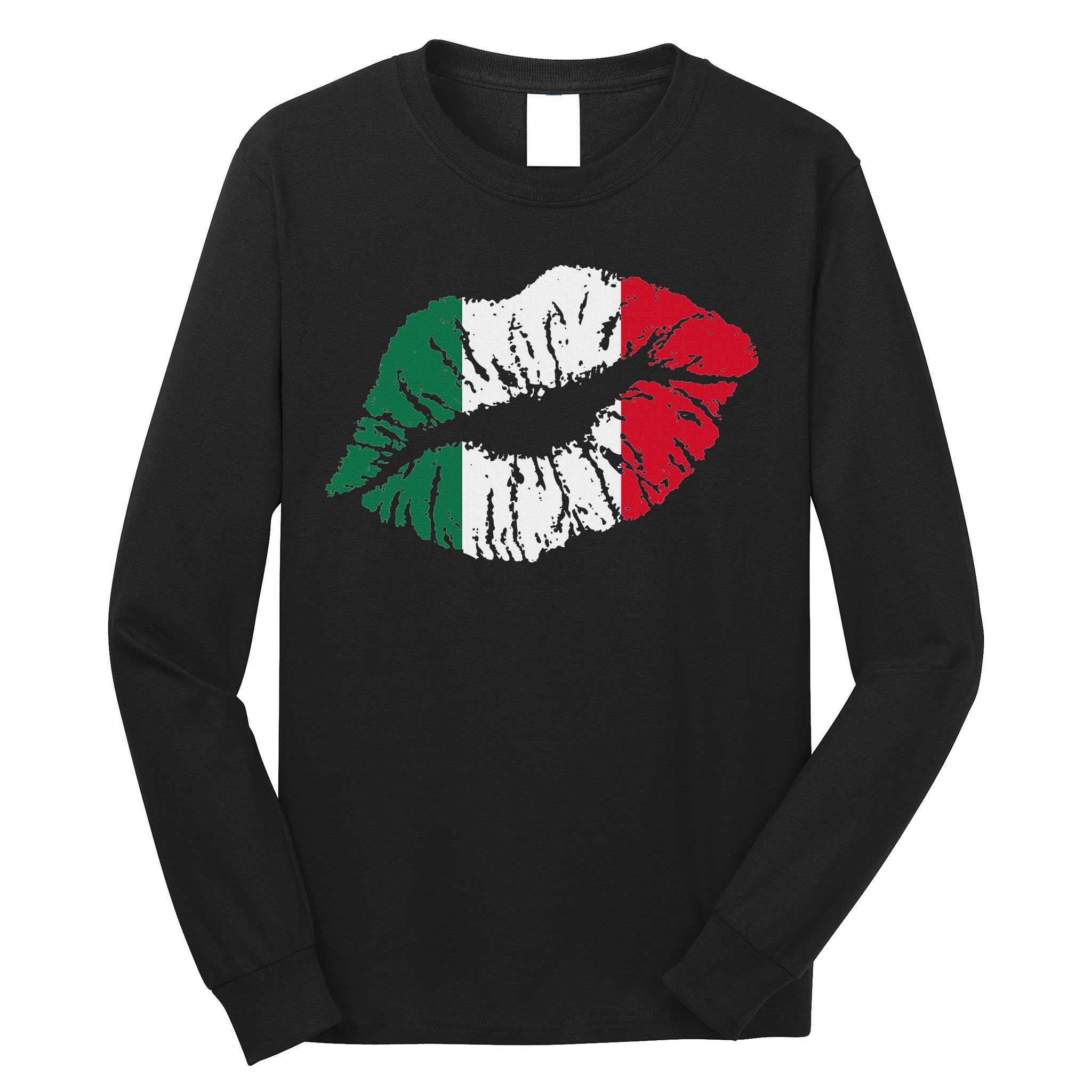 Italy T Italy Kiss Lips Italian Gift Italian Long Sleeve Shirt