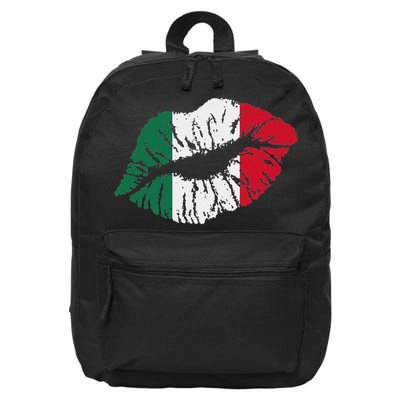 Italy T Italy Kiss Lips Italian Gift Italian 16 in Basic Backpack