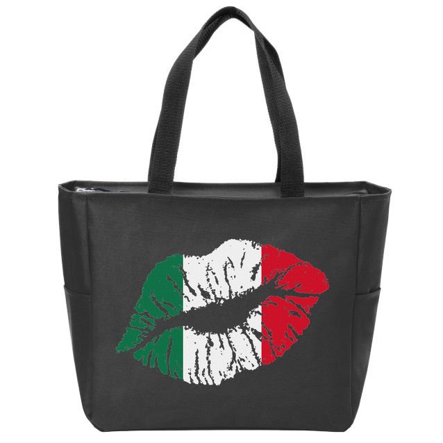 Italy T Italy Kiss Lips Italian Gift Italian Zip Tote Bag