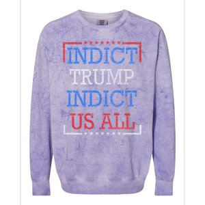 Indict Trump Indict Us All Support President Trump Colorblast Crewneck Sweatshirt