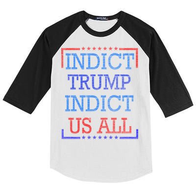 Indict Trump Indict Us All Support President Trump Kids Colorblock Raglan Jersey