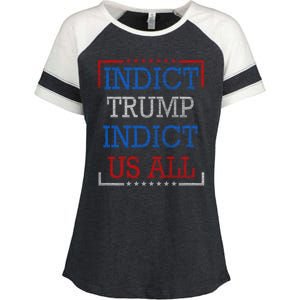 Indict Trump Indict Us All Support President Trump Enza Ladies Jersey Colorblock Tee