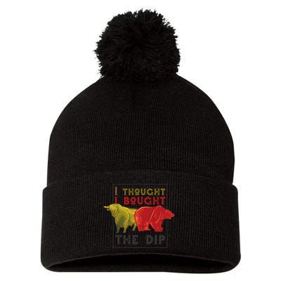 I Thought I Bought The Dip Bitcoin Pom Pom 12in Knit Beanie