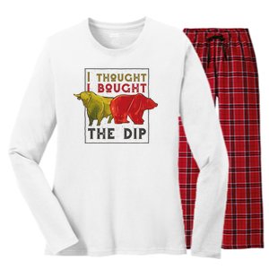 I Thought I Bought The Dip Bitcoin Women's Long Sleeve Flannel Pajama Set 