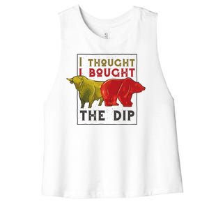 I Thought I Bought The Dip Bitcoin Women's Racerback Cropped Tank