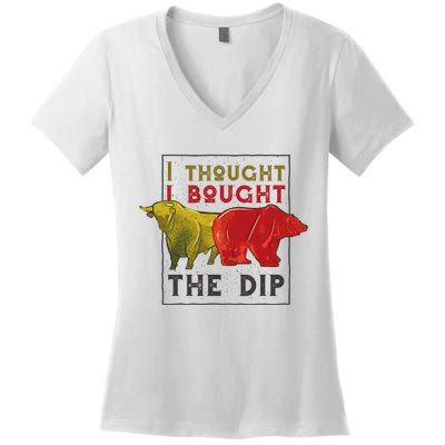 I Thought I Bought The Dip Bitcoin Women's V-Neck T-Shirt