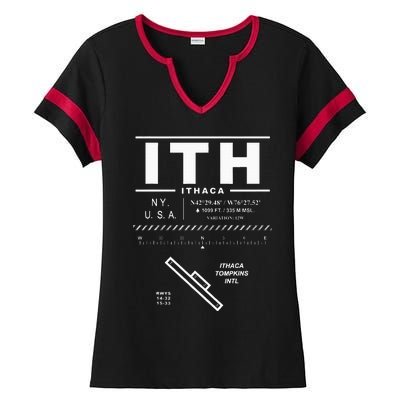 Ithaca Tompkins International Airport New York Ith Ladies Halftime Notch Neck Tee