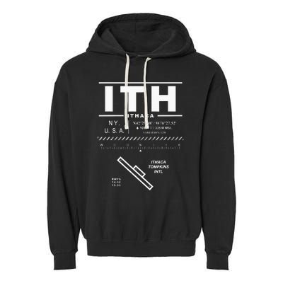 Ithaca Tompkins International Airport New York Ith Garment-Dyed Fleece Hoodie